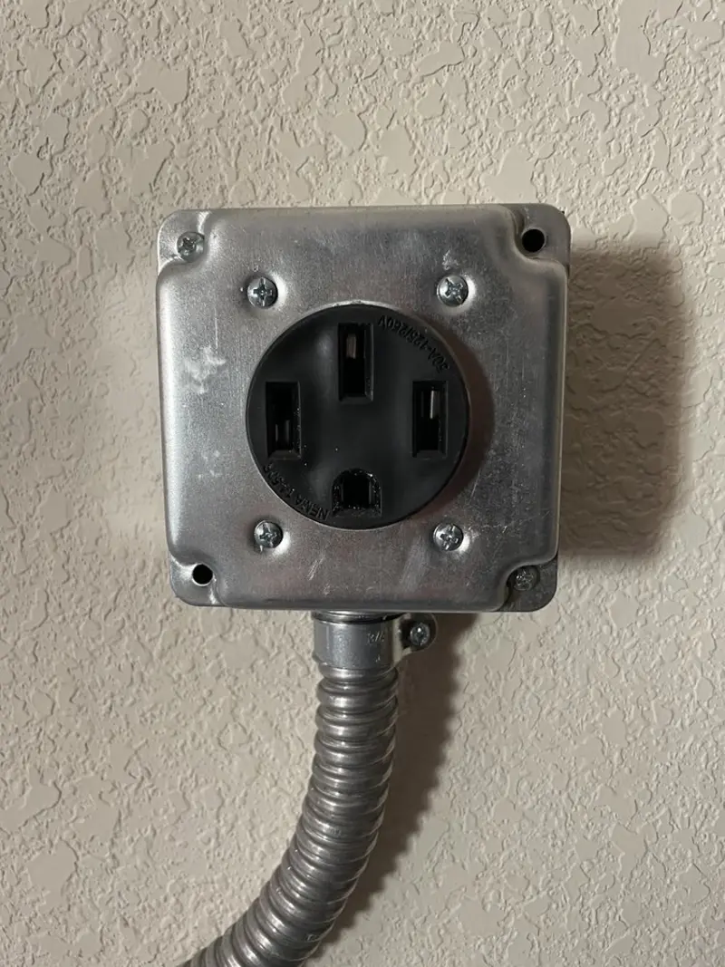 NEMA 14-50 outlet installed for Electrical Panel Upgrade in Tucker